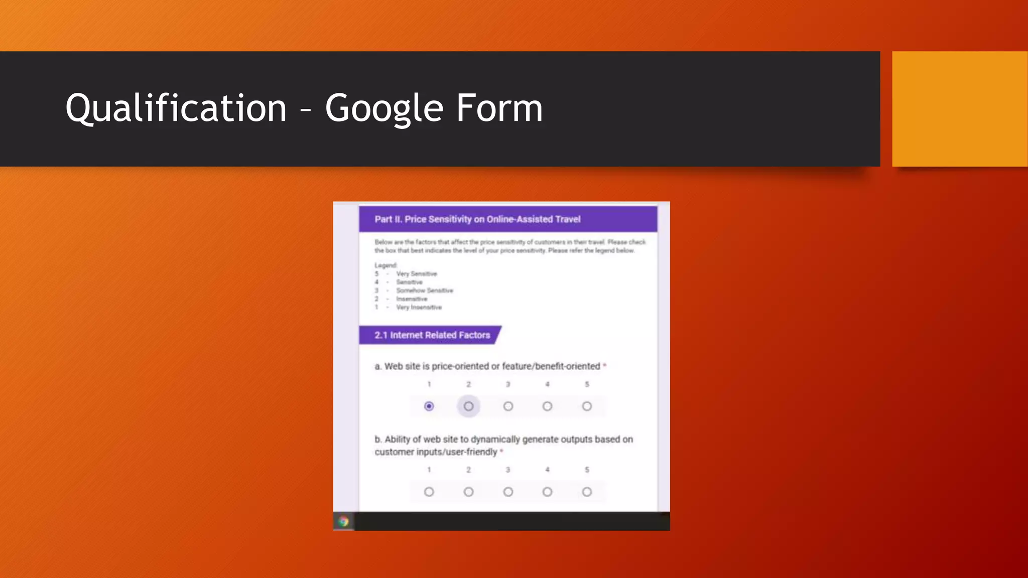 Qualification – Google Form
 