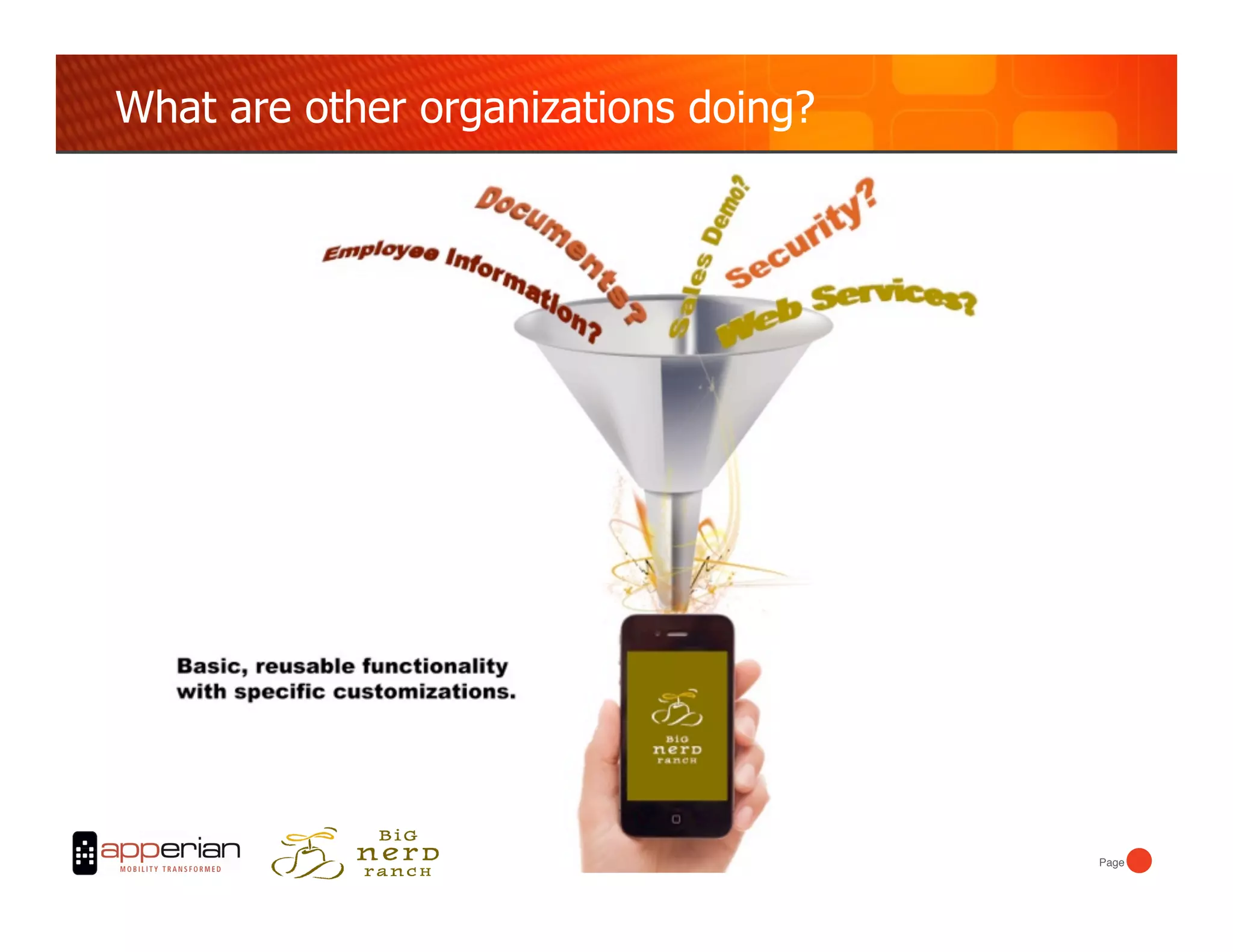 What are other organizations doing?




                                      Page!
 