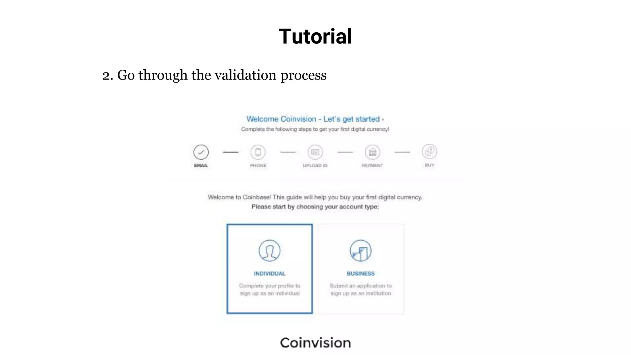 Tutorial
2. Go through the validation process
 