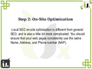 Local SEO on-site optimization is different from general
SEO, and is also a little bit more complicated. You should
ensure...