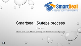 Smartseal: 5 steps process
How to…
Clean and seal block paving on driveways and patios
 