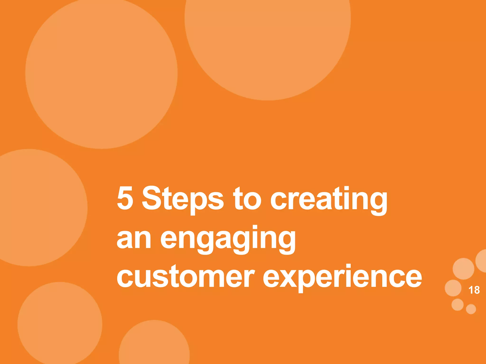 5 Steps to creating
an engaging
customer experience   18
 