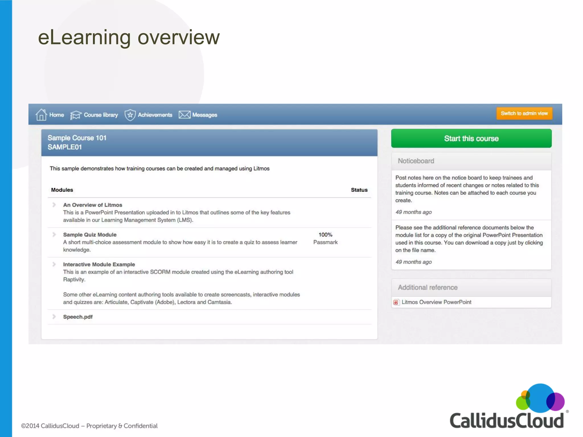 eLearning overview  