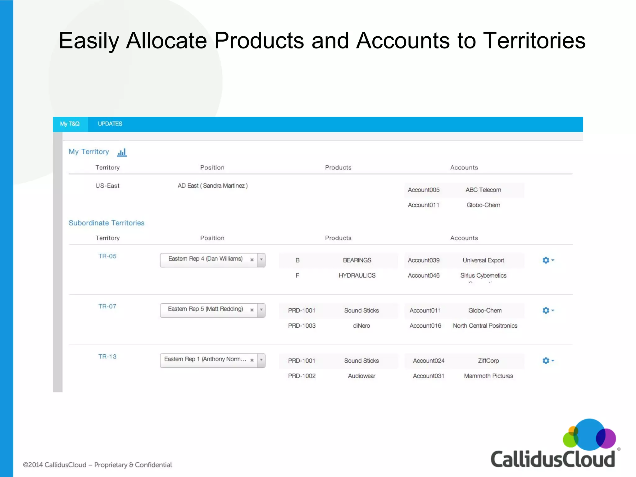 Easily Allocate Products and Accounts to Territories  