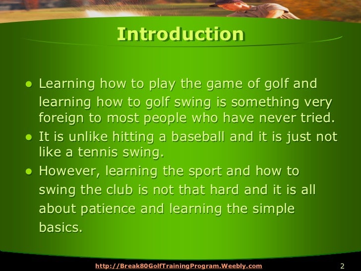 How To Learn Golf Swing