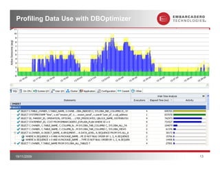 Profiling Data Use with DBOptimizer




19/11/2009                            13
 