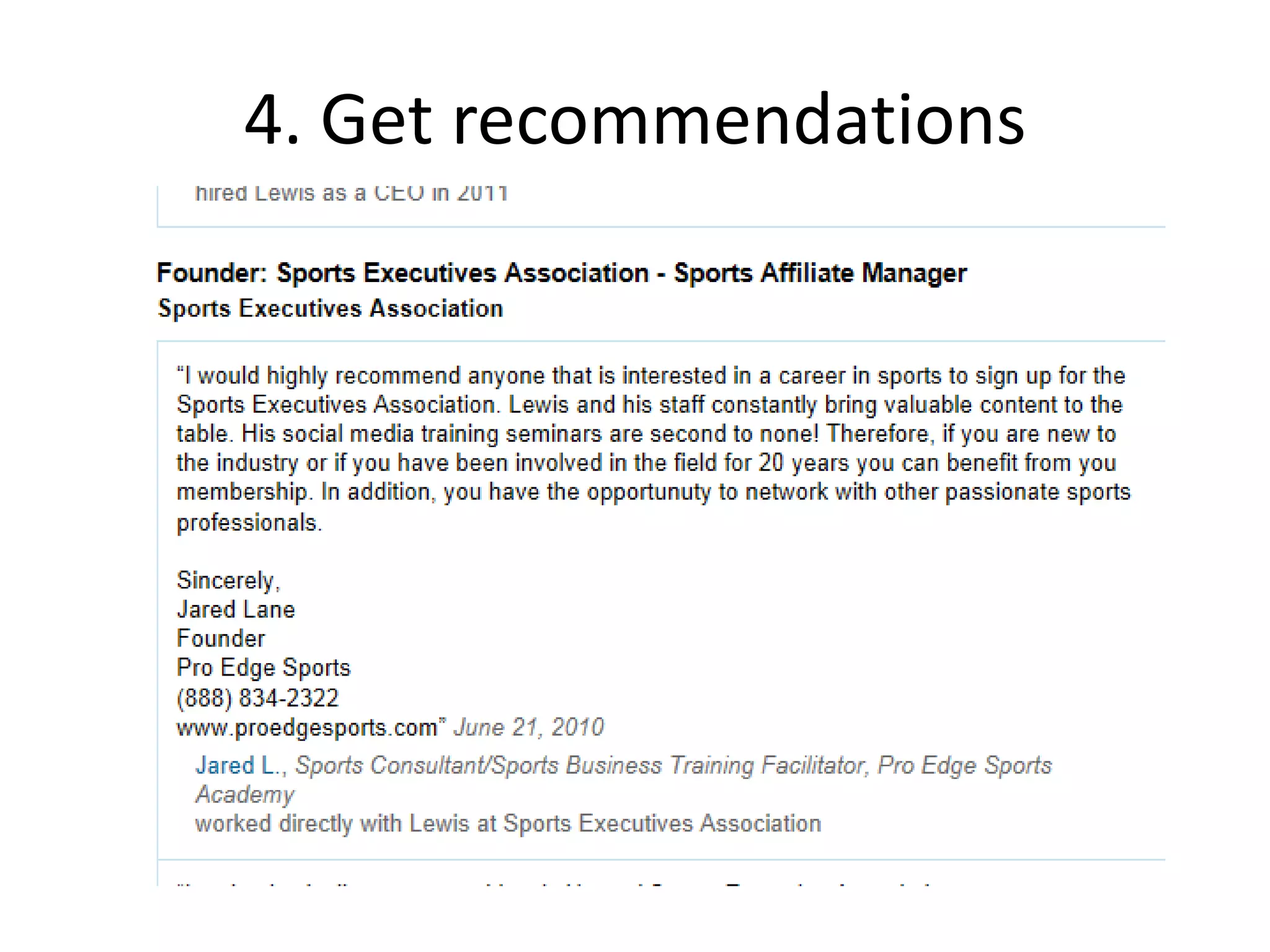 4. Get recommendations
 