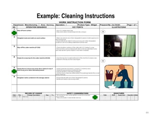 44 
Example: Cleaning Instructions 
 