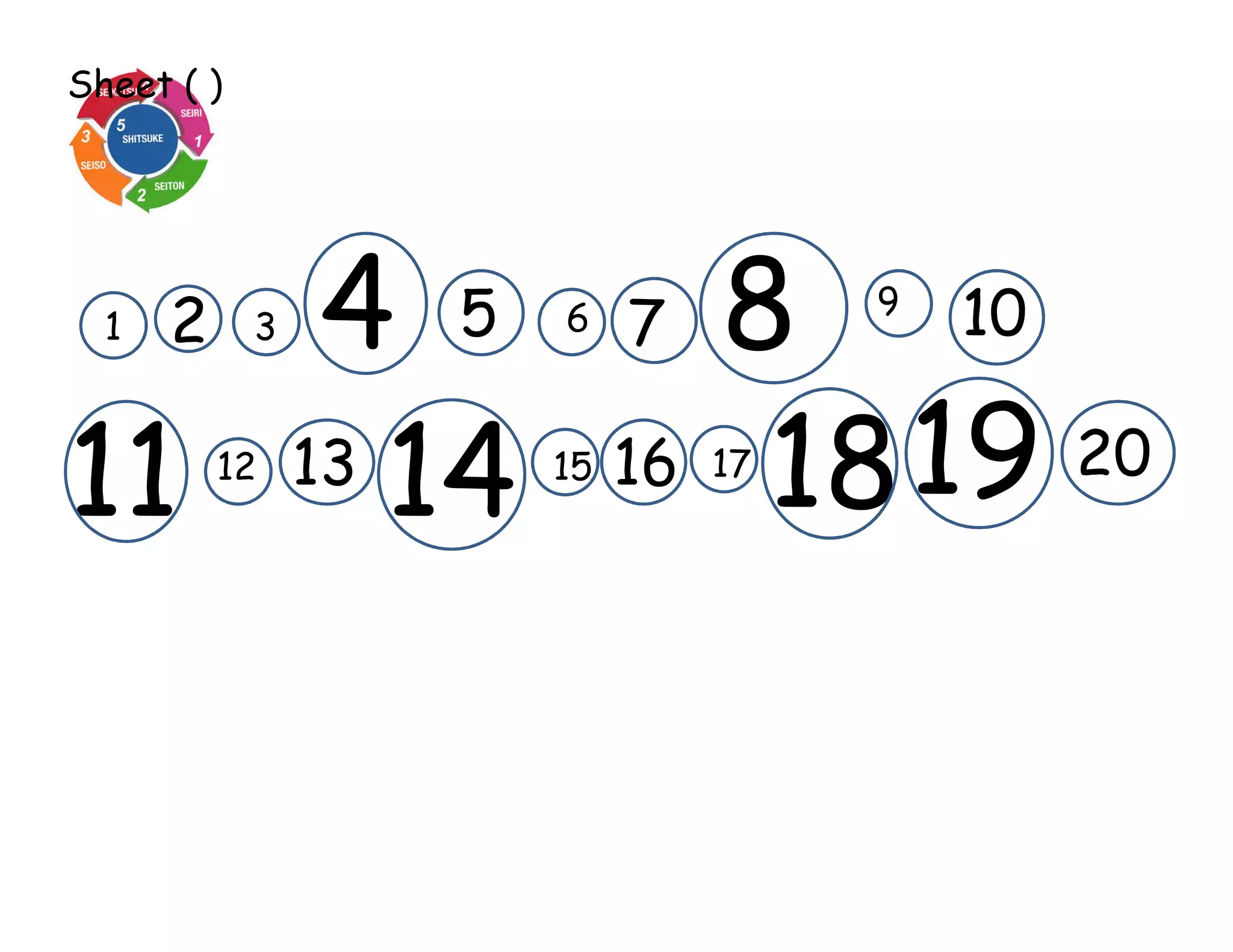 2 3 4 5 87
9
11
10
12
1413 15
1816 17 19 20
Sheet ( )
1
 