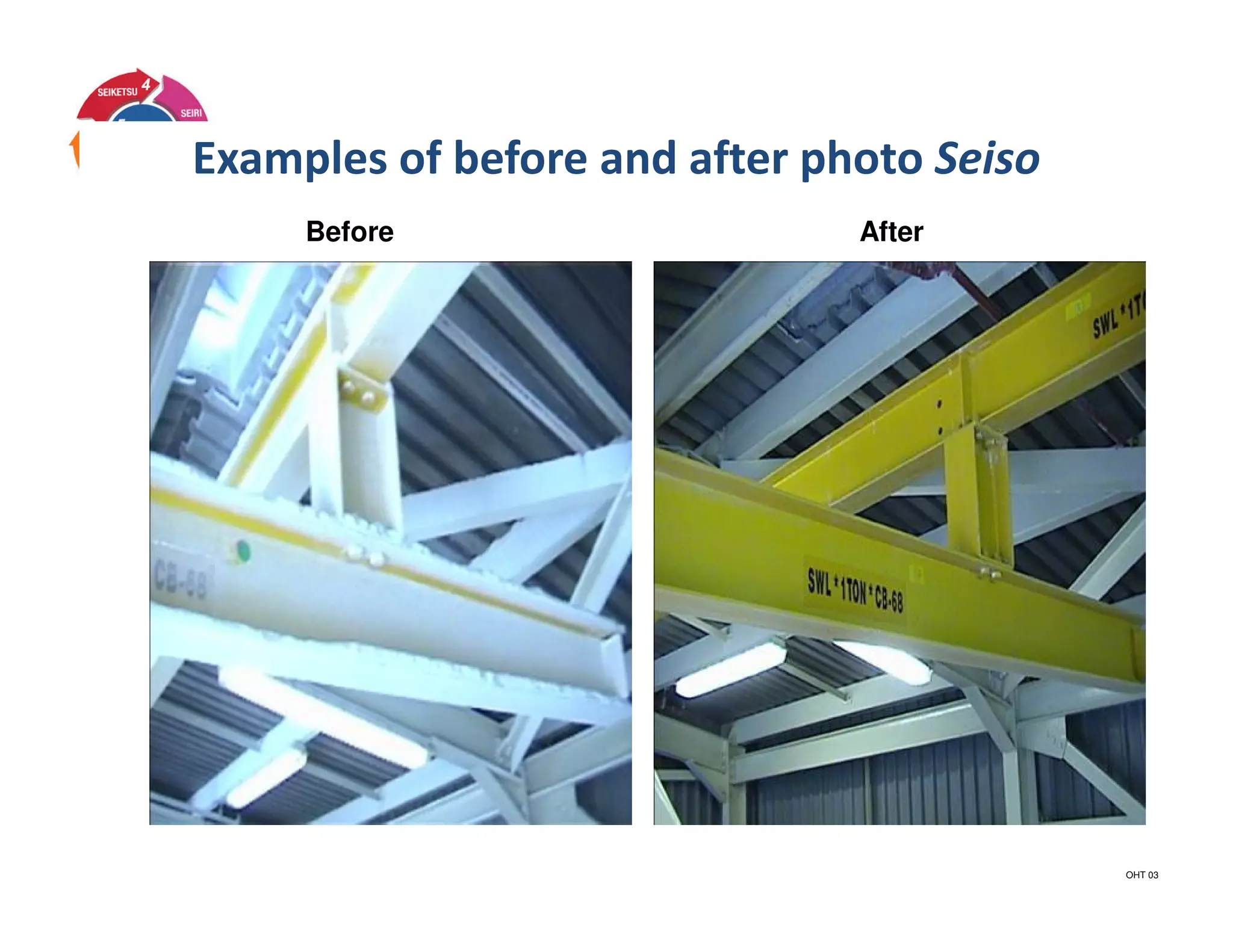 Examples of before and after photo Seiso
Before After
OHT 03
 