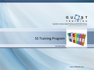 Space for Client logo5S Training Program
An Overview
www.chittlesoft.com
 