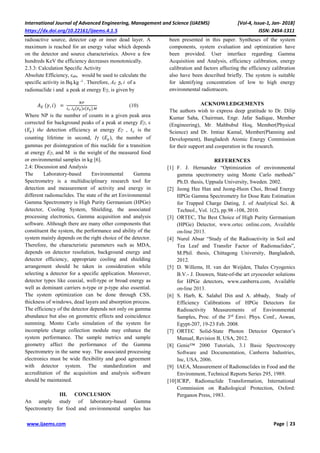 Study of a Laboratory-based Gamma Spectrometry for Food and ...
