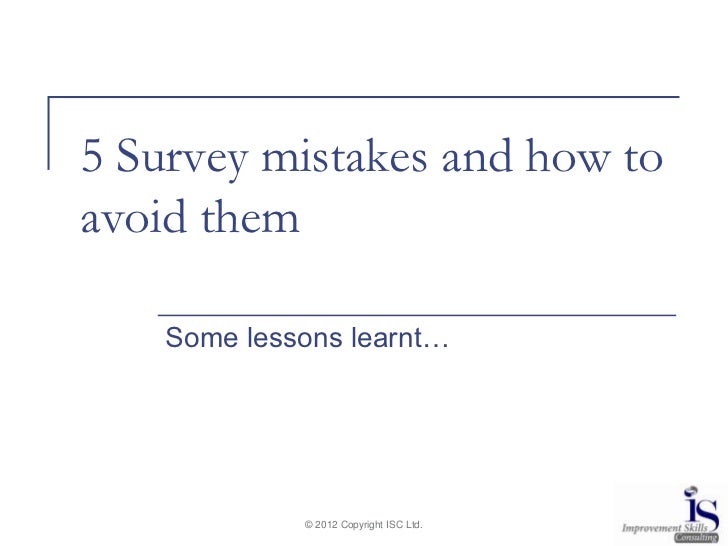5 survey mistakes and how to avoid them