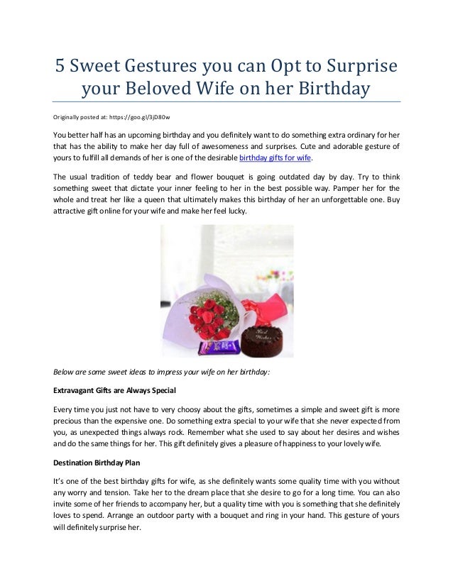surprise your wife on her birthday