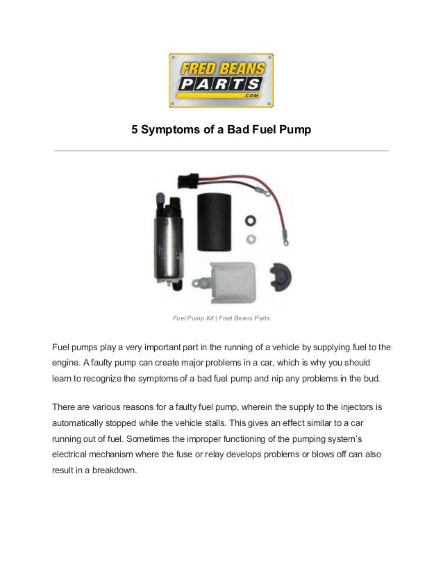5 Symptoms of a Bad Fuel Pump