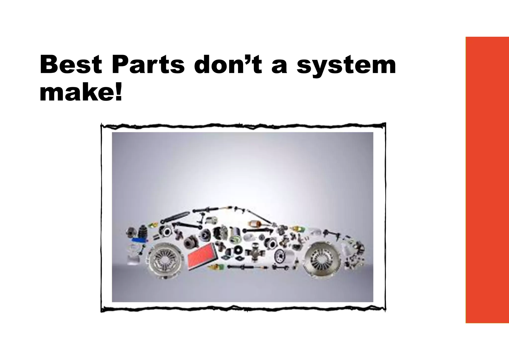 Best Parts don’t a system
make!
 