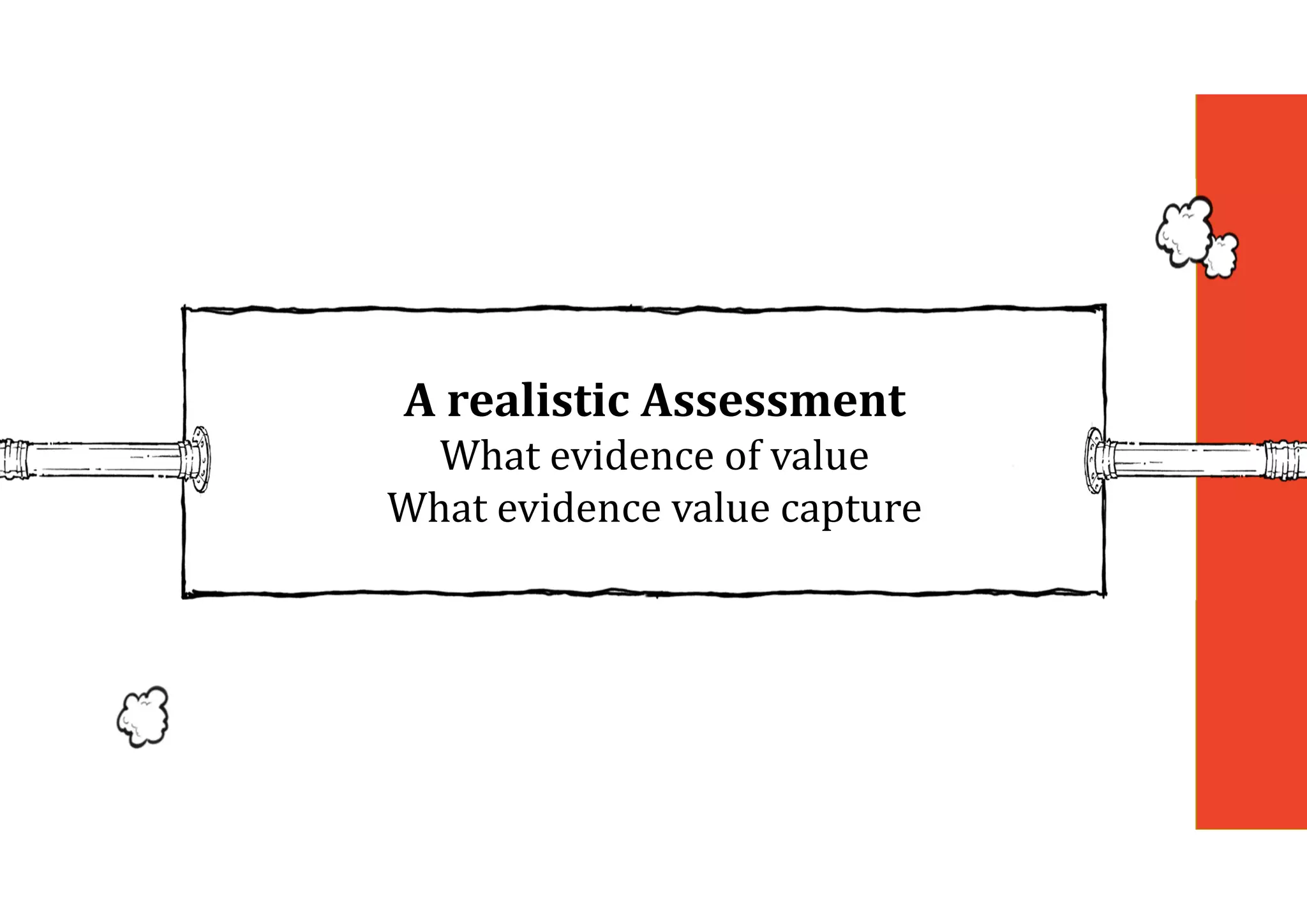 A	realistic	Assessment	
What evidence of value
What evidence value capture
 
