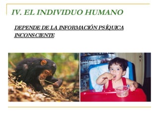 IV. EL INDIVIDUO HUMANO DEPENDE DE LA INFORMACIÓN PSÍQUICA INCONSCIENTE 