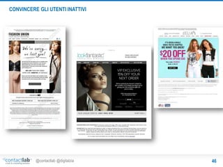 CONVINCERE GLI UTENTI INATTIVI

@contactlab @digitalzia

46

 