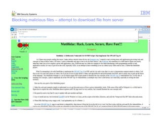 © 2013 IBM Corporation
IBM Security Systems
Blocking malicious files – attempt to download file from server
 