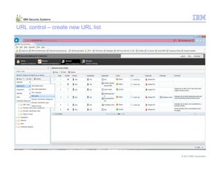 © 2013 IBM Corporation
IBM Security Systems
URL control – create new URL list
 