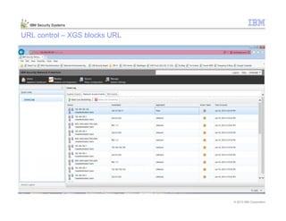 © 2013 IBM Corporation
IBM Security Systems
URL control – XGS blocks URL
 