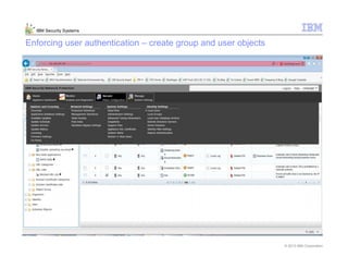 © 2013 IBM Corporation
IBM Security Systems
Enforcing user authentication – create group and user objects
 