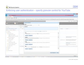 © 2013 IBM Corporation
IBM Security Systems
Enforcing user authentication – specify granular control for YouTube
 
