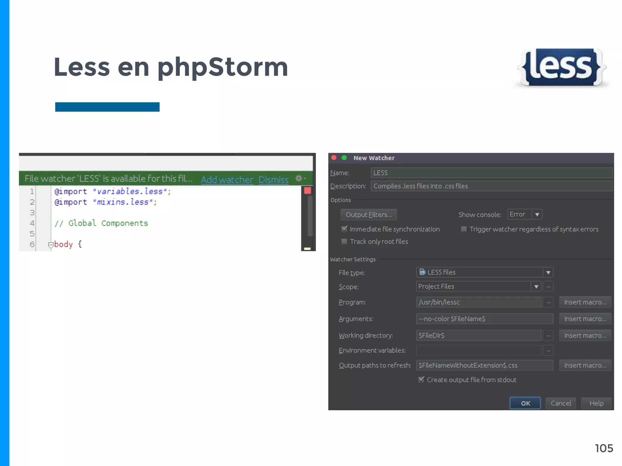 Less en phpStorm
105
 