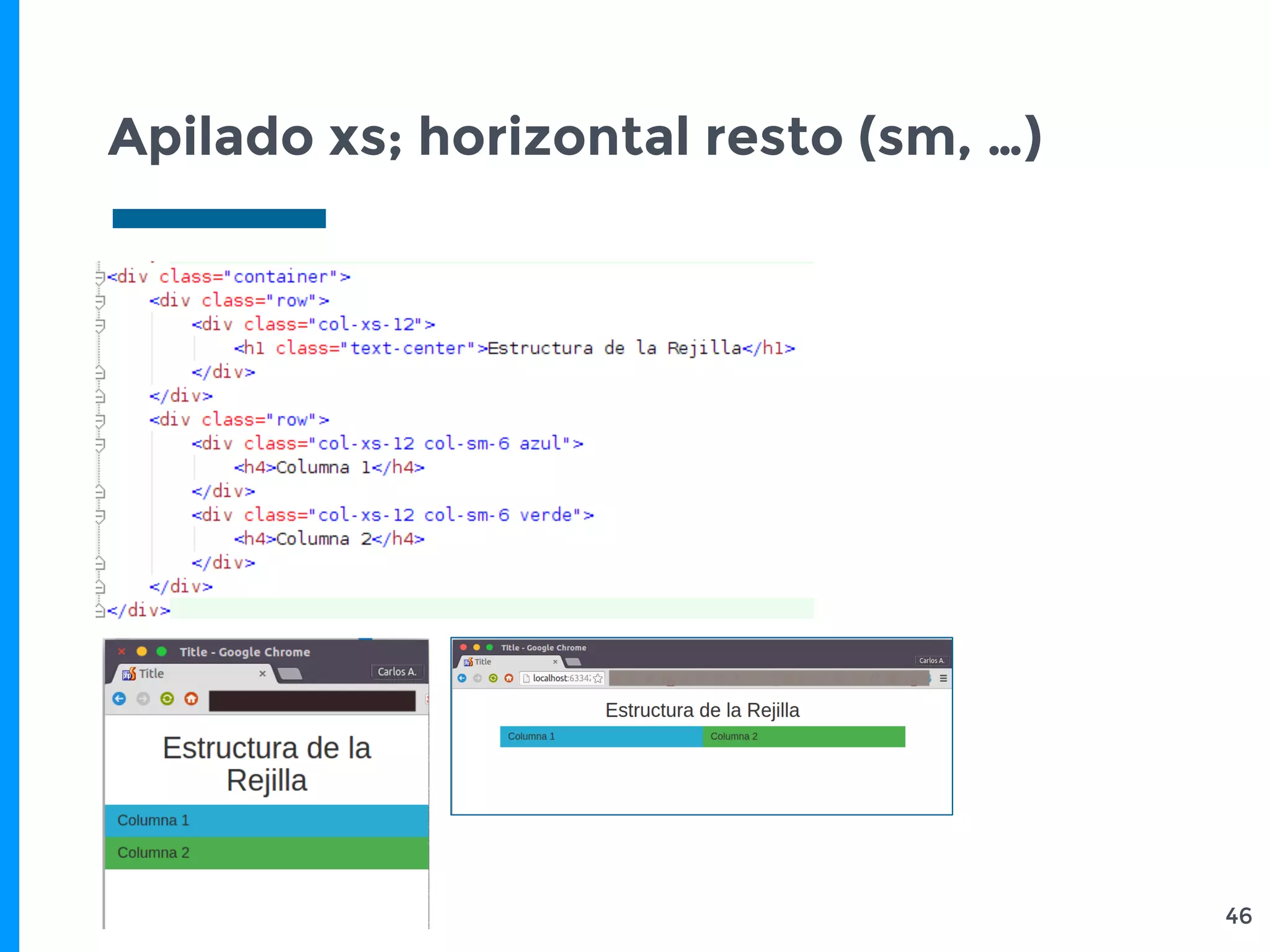 Apilado xs; horizontal resto (sm, …)
46
 