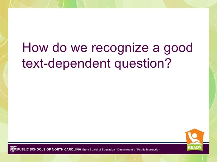 5 text dependent questions and evidencebased answers