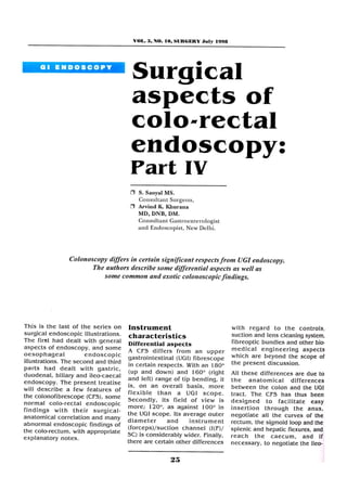 Surgical Aspects of Colorectal Endoscopy Part-IV - Sanjoy Sanyal
