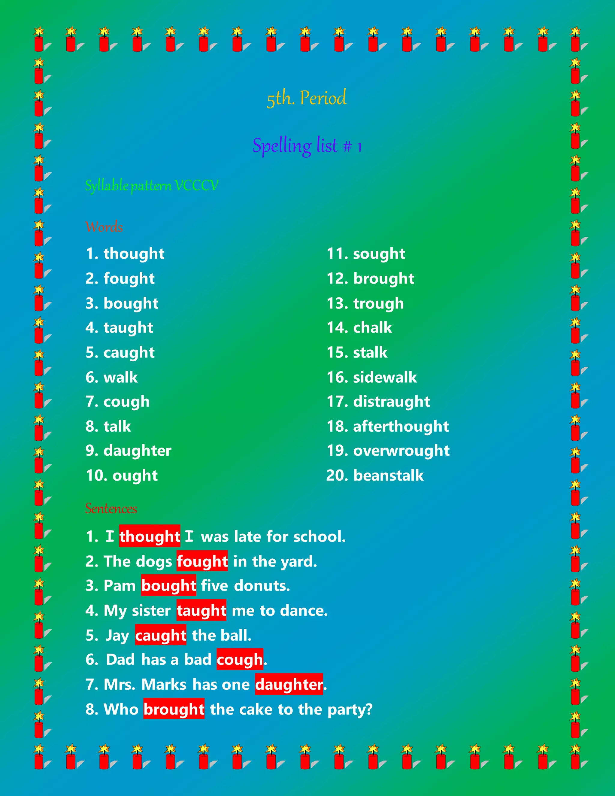 5th. list # 1 | DOCX