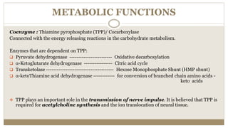 Tpp Function Water soluble vitamins and its dental implications | PPTX