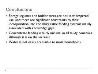 Assessment of the dairy cattle feeding systems in East Africa