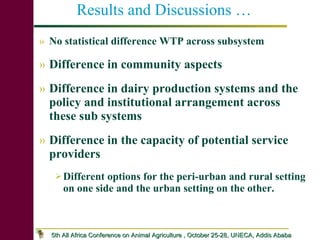 Dairy Producers’ Willingness to pay for advisory service in Debrezeit milkshed: Implications for Pluralistic Dairy Service Delivery Systems in Ethiopia