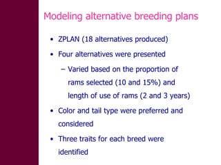 Designing and implementation of community-based breeding programs for adapted local sheep breeds in Ethiopia