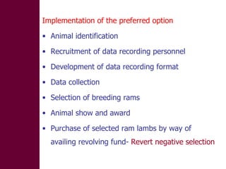 Designing and implementation of community-based breeding programs for adapted local sheep breeds in Ethiopia
