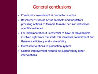 Designing and implementation of community-based breeding programs for adapted local sheep breeds in Ethiopia
