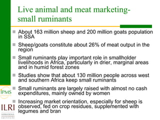  Livestock markets and smallholders in sub-Saharan Africa: A review