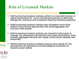  Livestock markets and smallholders in sub-Saharan Africa: A review