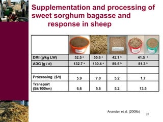 Dual-purpose crop development, fodder trading and processing pptions for improved feed value chains