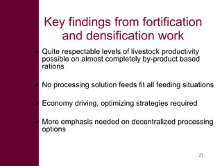 Dual-purpose crop development, fodder trading and processing pptions for improved feed value chains