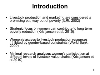 Women’s participation in livestock markets in Kenya
