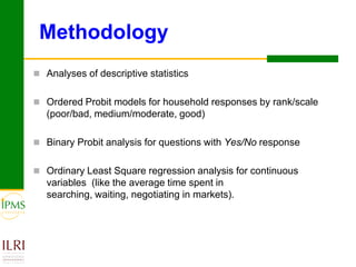 Analyses of household specific transaction cost factors in livestock and livestock outputs markets in Ethiopia