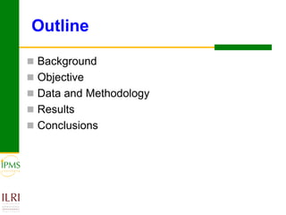 Analyses of household specific transaction cost factors in livestock and livestock outputs markets in Ethiopia