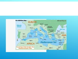 North isTurkey.
South is Africa.
East is Syria.
West is Crete
 