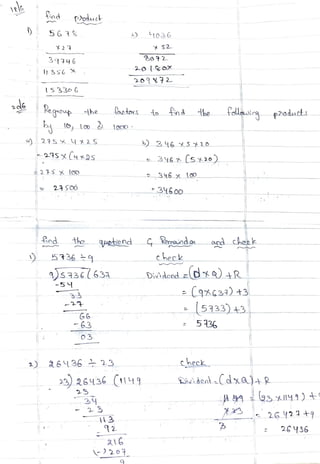 5th class ,ch 2, the four operations | PDF