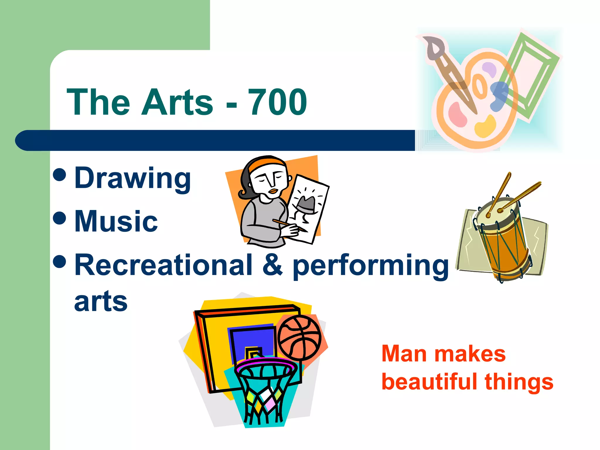 Natural Science
& Math - 500
Mathematics
Earth sciences
Plants
Animals
Man discovers
all that is
around him
 