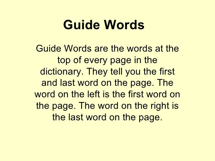 5th Dictionary & Guide Words